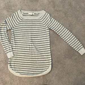 Loft sweater gray two tone striped size XS